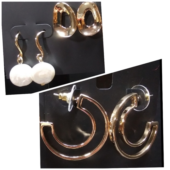 ALFANI Elegant Gold Tone Pierced Earrings 3 Classic Pairs Post & Wire NWT - Picture 12 of 12